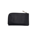 LONGCHAMP RET$170 LEATHER ZIP WALLET BLACK