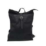 LEATHER BACKPACK HANDBAG BLACK