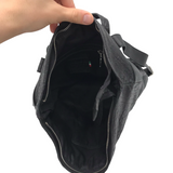 LEATHER BACKPACK HANDBAG BLACK