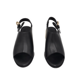 AEROSOLES LEATHER BLOCK-HEEL MULE SHOES CLAY 10