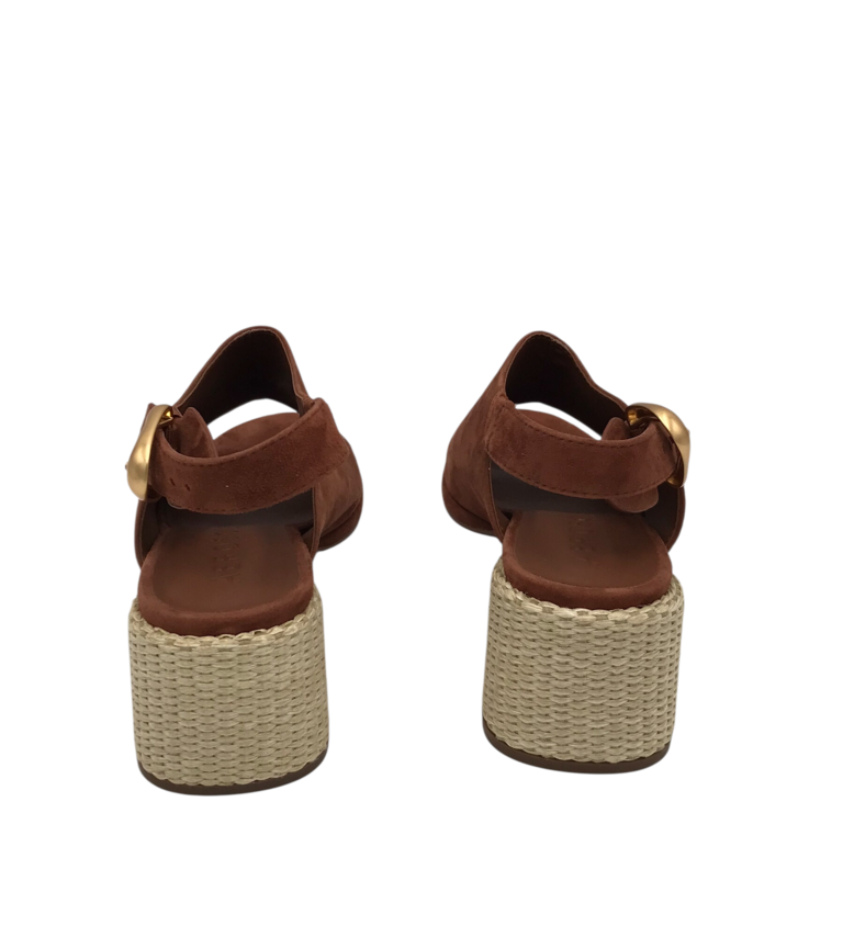 AEROSOLES SUEDE BLOCK-HEEL MULE SHOES CLAY 10