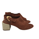 AEROSOLES SUEDE BLOCK-HEEL MULE SHOES CLAY 10