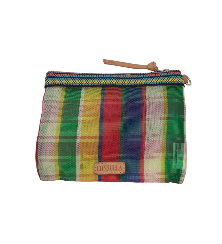 CONSUELA RET$45 ZIP MESH POUCH WOMEN'S ACCESSORIES GREEN RED