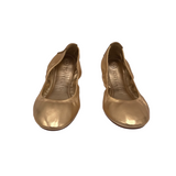TORY BURCH LEATHER BALLET FLAT SHOES GOLD 6