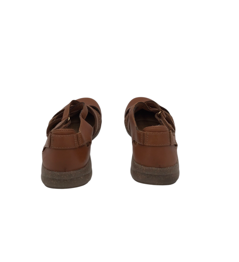 CLARKS LEAHTER SLIP ON SHOES BROWN 9