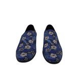 SAKS FIFTH AVENUE RET$498 FLORAL LOAFER MEN SHOE BLUE BLACK 11.5