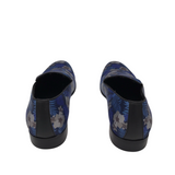 SAKS FIFTH AVENUE RET$498 FLORAL LOAFER MEN SHOE BLUE BLACK 11.5
