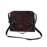 PATRICIA NASH LEATHER FLORAL SHOULDER HANDBAG MAROON BLACK