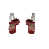 POINT-TOE SLINGBACK SHOES RED GOLD 9