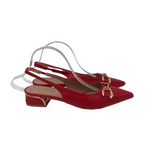 POINT-TOE SLINGBACK SHOES RED GOLD 9