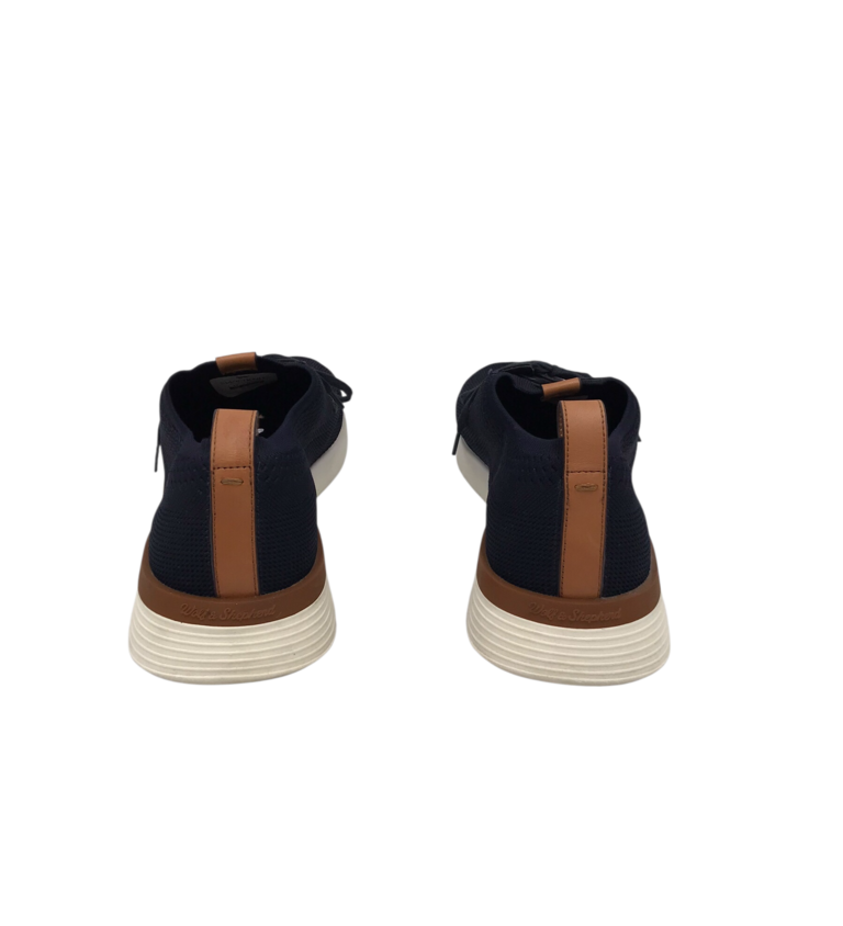 WOLF & SHEPHERD RET$175 KNIT DERBY MEN SHOE NAVY BROWN 12