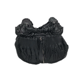 LOCKHEART LARGE LEATHER SHOUDLER HANDBAG BLACK