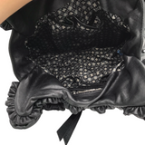 LOCKHEART LARGE LEATHER SHOUDLER HANDBAG BLACK