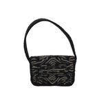 SMALL BEADED SHOUDLER HANDBAG BLACK SILVER