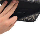 SMALL BEADED SHOUDLER HANDBAG BLACK SILVER