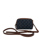 GUCCI OPHIDIA MINI BAG DENIM CANVAS LUXE HANDBAG BLUE