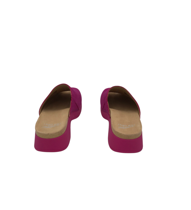 DANSKO RET$139 LEATHER PEEP TOE MULE SHOES FUCHSIA 36