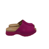 DANSKO RET$139 LEATHER PEEP TOE MULE SHOES FUCHSIA 36