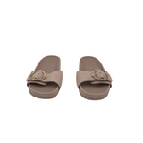 KATE SPADE RET$168 FAUX SUEDE SLIDE SHOES CREAM 7B