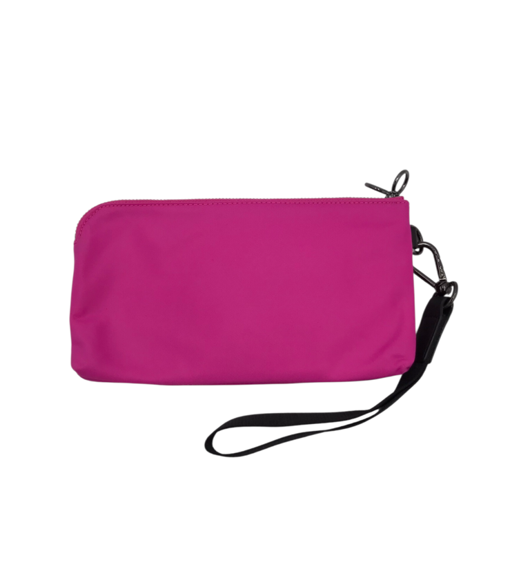 LULULEMON ZIP NYLON WRISTLET HANDBAG PINK BLACK