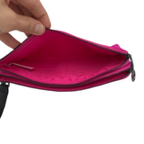 LULULEMON ZIP NYLON WRISTLET HANDBAG PINK BLACK