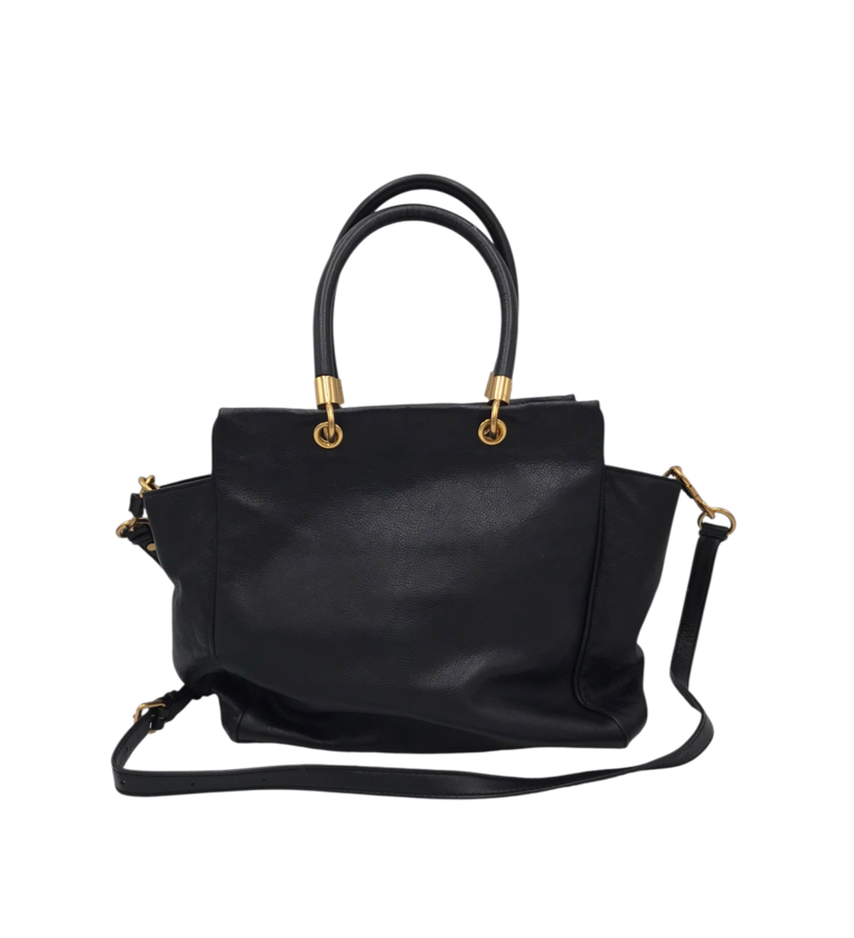 MARC BY MARC JACOBS RET$398 LEATHER SATCHEL HANDBAG BLACK
