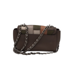 BRIGHTON RET$345 MINI LEATHER PATCHWORK CROSSBODY HANDBAG TAUPE WHITE
