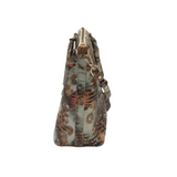 BRAHMIN CROC EMBOSSED SATCHEL HANDBAG WHITE GOLD