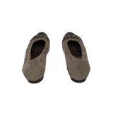 AGL SHIMMER PYTHON CAP TOE FLAT SHOES GREY BROW 38