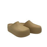 CROCS RET$65 RUBBER PLATFORM MULE SHOES SAND 8