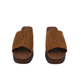 SEYCHELLES RET$99 LEATHER BLOCK-HEEL SANDAL SHOES BROWN 8