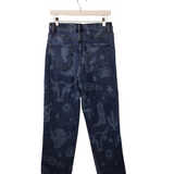 PRINT STRAIGHT LEG JEANS BLUE SKY MEDIUM