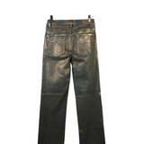 MOLLY BRACKEN NWT$90 COATED STRAIGHT LEG JEANS TEAL GOLD 29