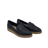 ALDO LEATHER LOAFER SHOES BLACK 7.5