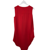 BCBGMAXAZRIA SLEEVELESS HI-LOW DESIGNER TOP RED SMALL