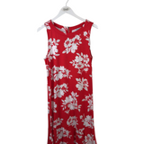TOMMY BAHAMA FLORAL SLEEVELESS DRESS RED WHITE LARGE