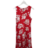 TOMMY BAHAMA FLORAL SLEEVELESS DRESS RED WHITE LARGE