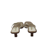 SAM EDELMAN RET$130 LEATHER HEEL SANDAL SHOES TAN WHITE 8.5