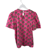 BODEN PRINT SHORT SLEEVE TOP PINK GREEN 8