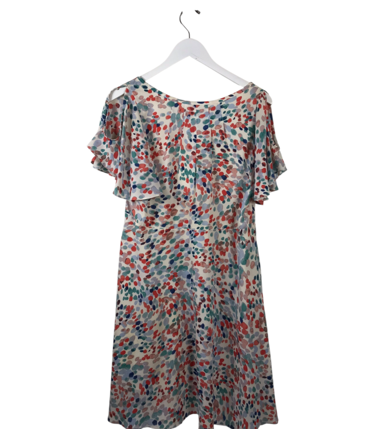 MAEVE DOTS COLD SHOUDLER DRESS WHITE MULTI SMALL