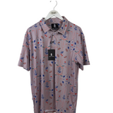NWT$69 POLO SHORT SLEEVE MEN SHIRT PURPLE BLUE LARGE