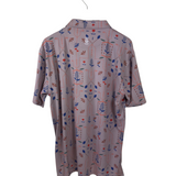 NWT$69 POLO SHORT SLEEVE MEN SHIRT PURPLE BLUE LARGE