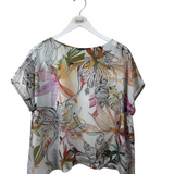 BRYN WALKER FLORAL CAP SLEEVE TOP WHITE MULTI SMALL