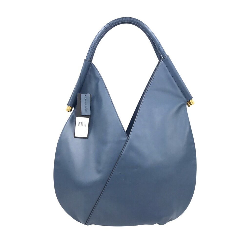 DONNA KARAN NWT$428 LARGE LEATHER SHOUDLER HANDBAG BLUE GOLF