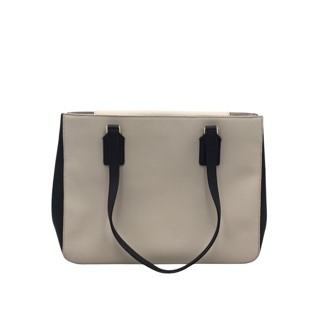 KATE SPADE LEATHER SATCHEL HANDBAG BEIGE BLACK