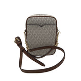 MICHAEL MICHAEL KORS NWT$258 LOGO CROSSBODY HANDBAG BEIGE BROWN
