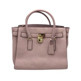 MICHAEL MICHAEL KORS LEATHER SATCHEL HANDBAG PINK GOLD