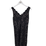 LOFT NWT$85 LACE SLEEVELESS DRESS BLACK NUDE 0