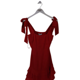 GIANNI BINI NWT$169 TIE STRAP RUFFLE MINI DRESS ORANGE 0