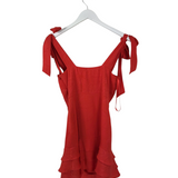 GIANNI BINI NWT$169 TIE STRAP RUFFLE MINI DRESS ORANGE 0